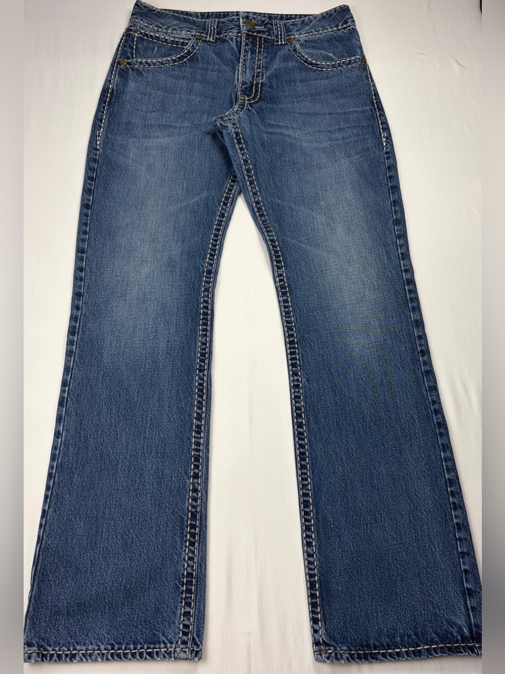 Wrangler Rock 47 Men’s Bootcut Jeans 34x34 Thick Stitch Western Denim